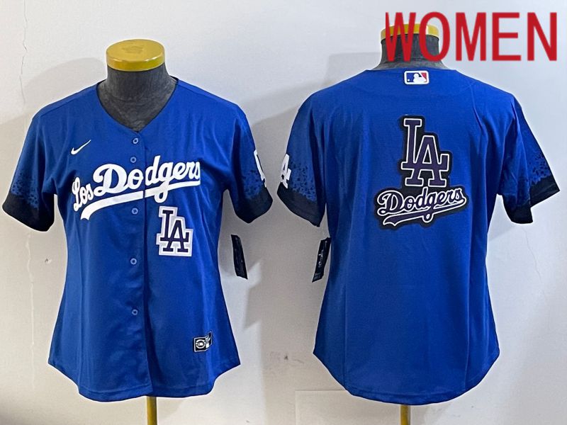Women Los Angeles Dodgers blank 2024 blue jersey 202411256->women mlb jersey->Women Jersey
